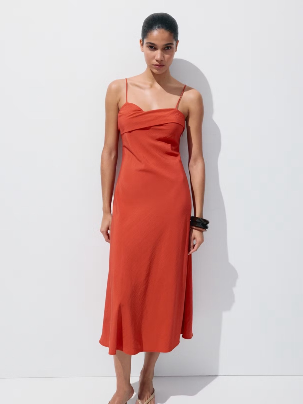 MANGO - MIDI DRESS WITH A WRAP NECKLINE